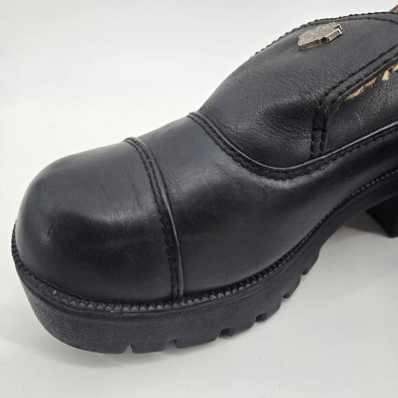 Vintage Harley Davidson Slip On Chunky Mule Size 6 Leather Y2K Biker Edgy Rock - Picture 4 of 13